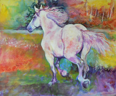 Draft horse painting by Karen Brenner